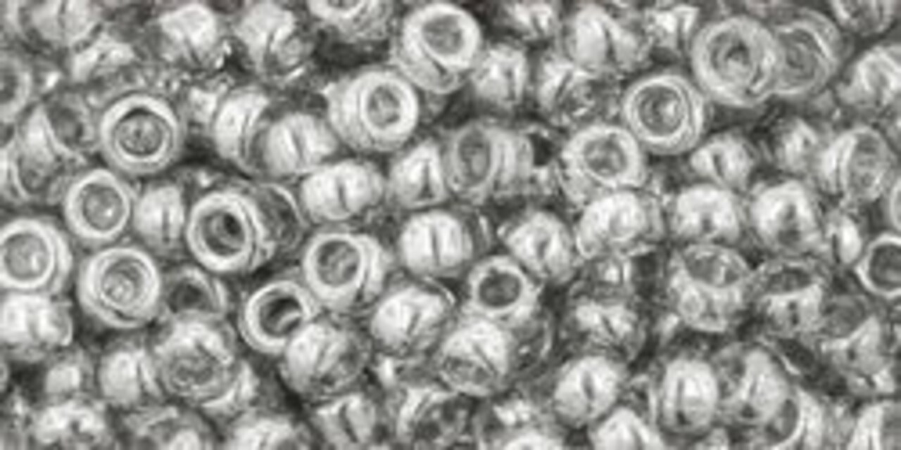 Toho 8/0 Round Japanese Seed Bead, TR8-112, Transparent Luster Black Diamond